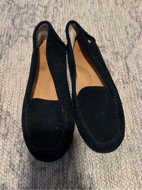 UGG Black Suede Slip-On Loafers